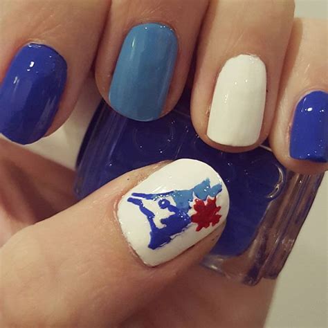toronto blue jays nail art cometogether nails nails inspiration