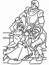 Coloring Dame Notre Pages Hunchback Kids Quasimodo Esmeralda Disney sketch template