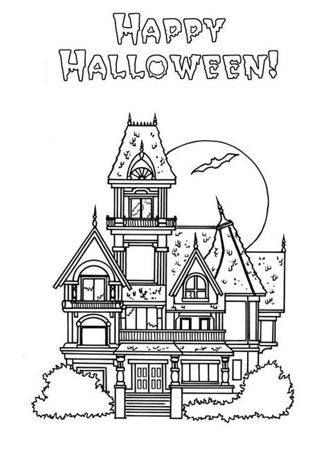 big haunted house coloring page coloring home