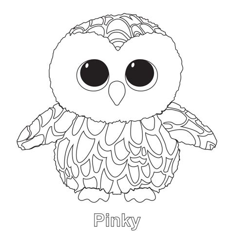 pinky  owl ty beanie boo beanie boo birthdays owl coloring pages