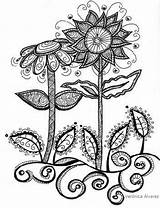 Zentangle Flor sketch template