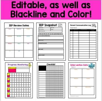 editable iep caseload binder  cheerful counseling tpt