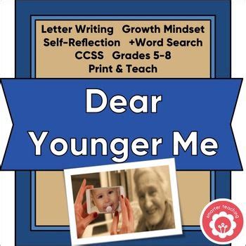 dear younger   reflection letter writing ccss grades   print