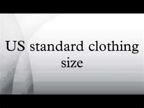 standard clothing size youtube