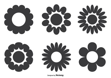 simple flower shape set  vector art  vecteezy