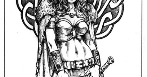 Viking Celtic Shield Maiden By Mitch Foust Tattoo Flash