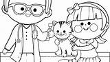 Coloring Pages Veterinarian Drawing Vet Paintingvalley sketch template