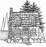 Cottages Adult Christmas Getdrawings Beccy Bezoeken sketch template