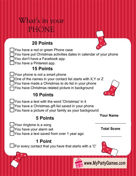 whats   phone  printable christmas game