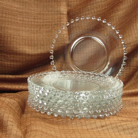 Eight Vintage Clear Glass Salad Plates Candlewick Design With Etsy