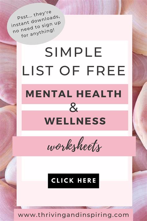 list   mental health wellness worksheets thriving  inspiring