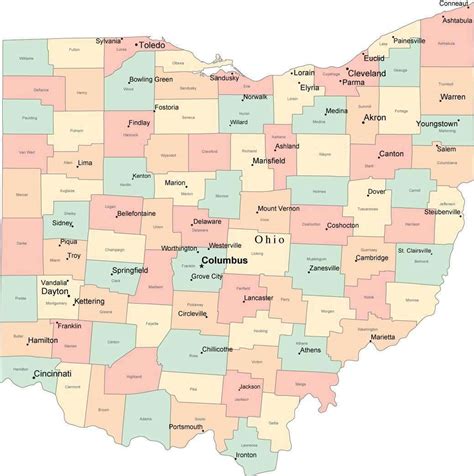 ohio city map  counties cherry hill map