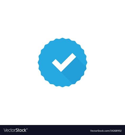 blue verified stamp  long shadow icon design vector image
