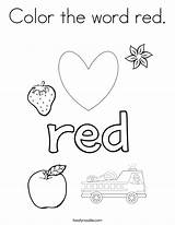 Coloring Worksheet Red Color Word Pages Blue Things Preschool Printable Colors Activities Noodle Worksheets Twistynoodle Words Twisty Toddlers Kindergarten Sheets sketch template