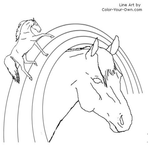 rainbow horse coloring page