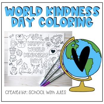 world kindness day coloring  school  jules tpt
