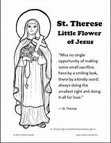 Therese St Lisieux Catholic Coloring Flower Little Jesus Saint Theresa Pages Teresa Visit Religion Opportunity Prayer Single Kids Church Choose sketch template