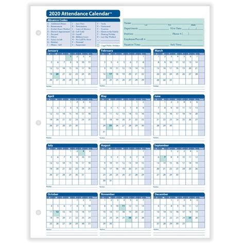 employee attendance calendar    bgh