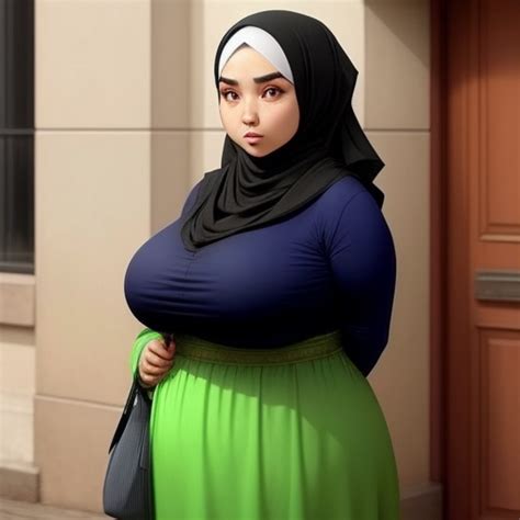 टेक्स्ट से एआई आर्ट जेनरेटर Women With Hijab With Big Boobs Has Big