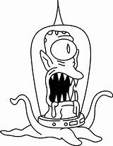 Simpsons Colorear Para Los Alien Extraterrestre Coloring Pages Kodos Baba Originales El Barney Páginas Casco Dos Lleno Tentáculos Puesto Levantando sketch template