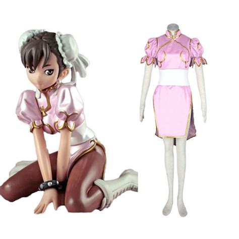 street fighter chun li 3rd pink cosplay costumes deluxe