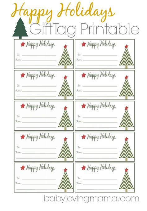 happy holidays gift tags  printable  holiday gift tags happy