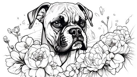 printable boxer dog coloring pages