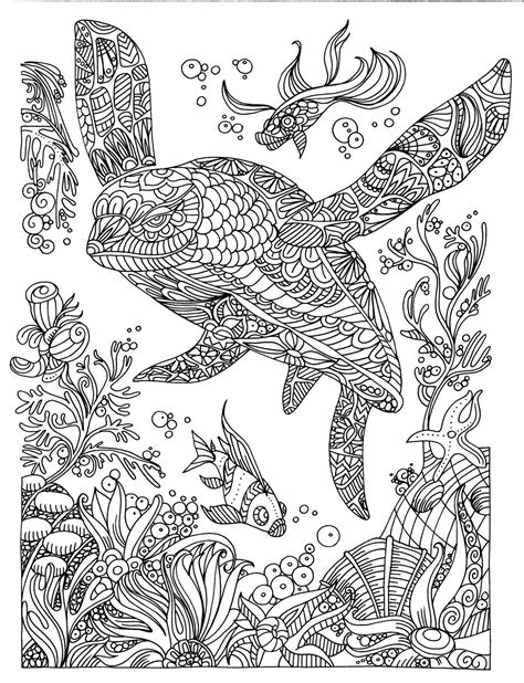 mandala turtle colouring coloring pages