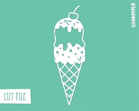 Ice Cream Cone Cut File Svg Dxf Png Eps For Use With