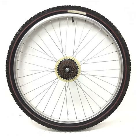 bicycle rear alloy wheel   speed freewheel  tire mountain bike  unbranded