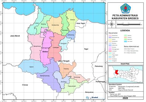 peta administrasi kabupaten brebes provinsi jawa tengah neededthing