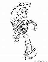 Coloring Woody Running Sheriff Pages Printable sketch template
