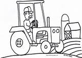 Tractor Coloring Pages Truck Kids Print Easy John Drawing Drawings Outline Deere Tractors Printable Trailer Cliparts Clipart Driver Color Wagon sketch template