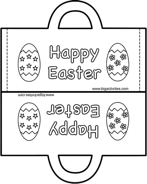 easter bag paper craft black  white template