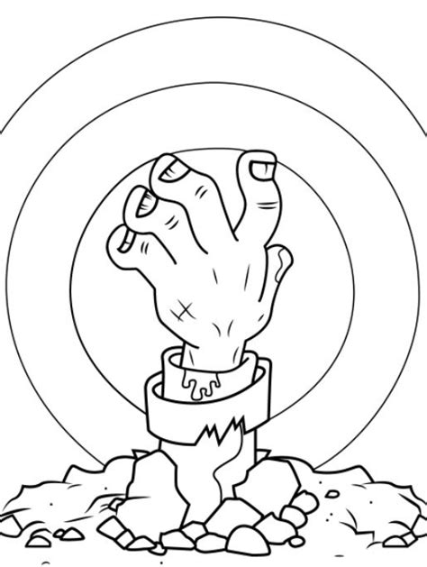 torn  zombie hand coloring pages book  kids
