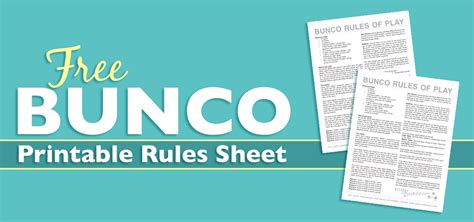 printable bunco rules  beginners