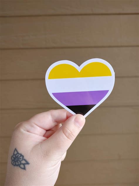 pride flag heart vinyl waterproof sticker etsy