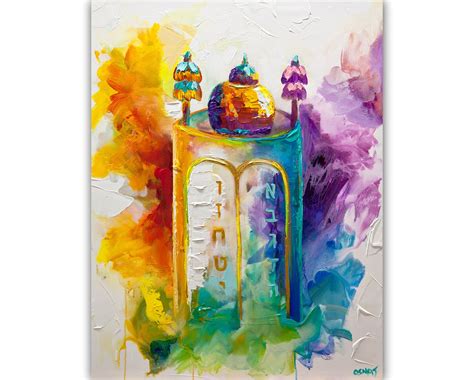 sefer torah painting judaica painting colorful abstract etsy