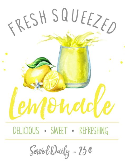 lemonade stand printables clean  scentsible