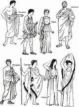 Greek Ancient Clothing Greece Grecia Clothes Coloring Antigua Pages Costumes Antica Fashion Athens Color Moda Women La Vestimenta Griega Griegos sketch template