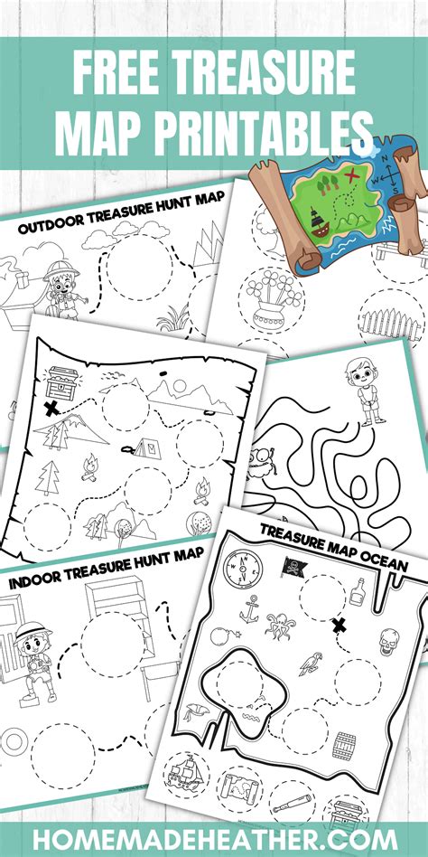 blank treasure map templates  children printable scavenger hunt