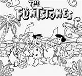 Coloring Flintstone Flintstones Pages Popular sketch template