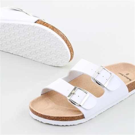 brilliant basics womens buckle  sandals white size  big