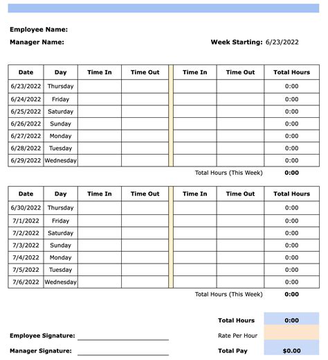 excel timesheet templates