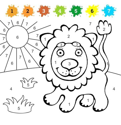 coloring  numbers  children preschool coloring pages animal