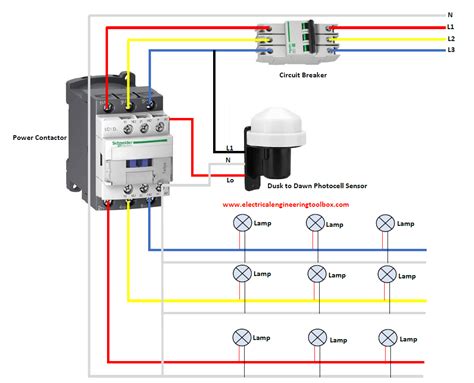 wire  photocell switch  lighting loads   contactor learning electrical engineering