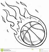 Basketball Coloring Fire Pages Printable Sports Drawings Choose Board sketch template