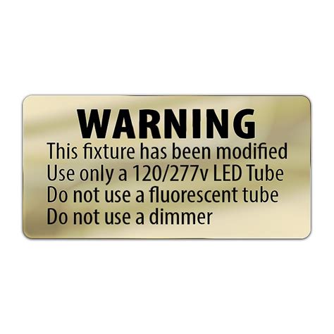 gold metallic led  retrofit warning label single  powered
