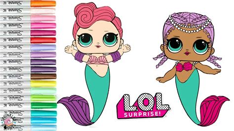 lol surprise dolls transform  mermaids coloring book page merbaby