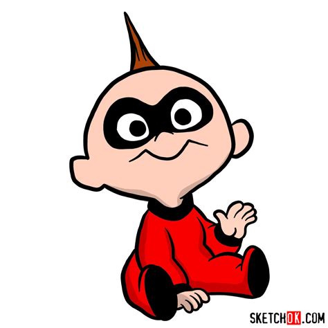 draw jack jack   incredibles sketchok easy drawing